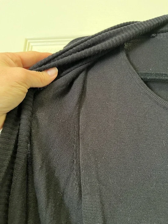 bobeau Black Ribbed Open-Front Cardigan - Picture 3 of 5